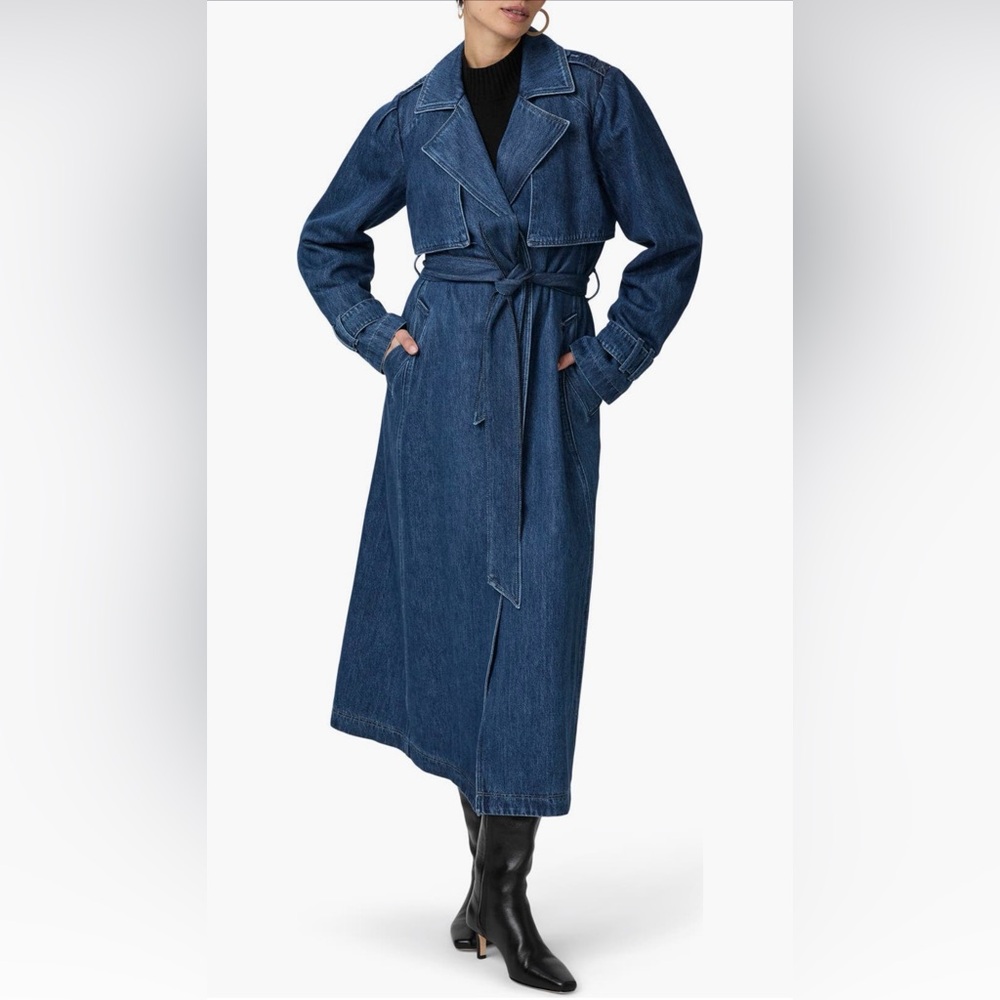 PAIGE Raina Denim Trench Coat NWT - Picture 5 of 10
